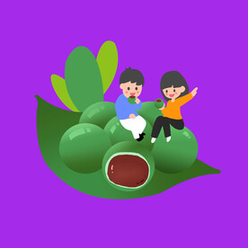 手绘艾草青团