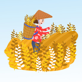  农民秋收 