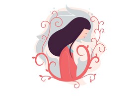 女孩插画图片