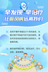 早发现早治疗远离麻风病海报