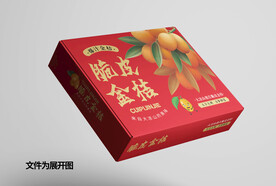水果金桔包装展开设计