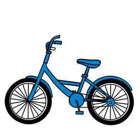 简约蓝色手绘自行车