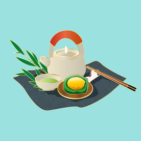 手绘艾草青团 