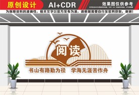 阅览室图书室文化墙