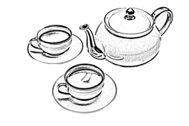 茶壶线描