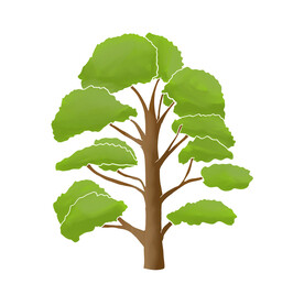 手绘卡通大树