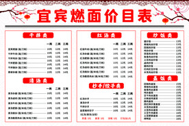宜宾燃面灯箱菜单