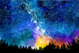 水彩星空