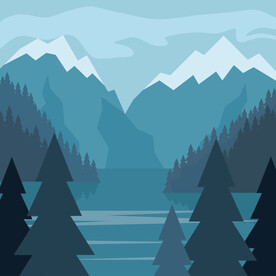 雪山湖泊风景