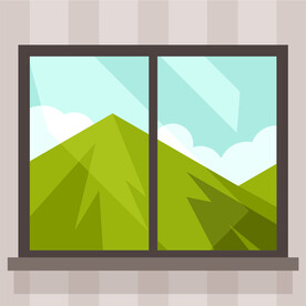 窗外大山