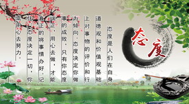 企业文化态度国风展板
