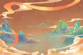 中国风山水背景