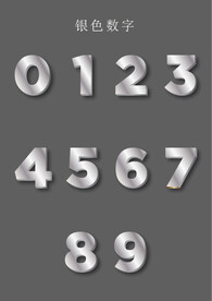 金属银色数字号码