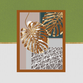 树叶几何挂画装饰画
