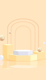 小清新电商产品C4D展台通用背