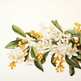 手绘桂花插画