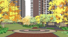 小区绿化园林景观鲜果图