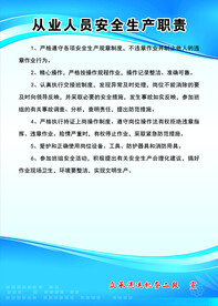 从业人员安全生产职责