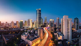 城市夜景 车流