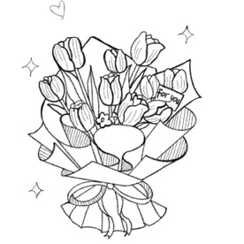 一束花线稿