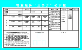 物业服务三公开公示栏