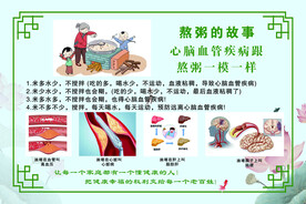 熬粥的故事健康展板