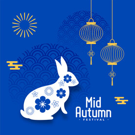 中秋节蓝色背景图