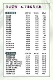 养生价格表
