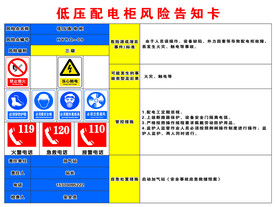 加气站低压配电柜风险告知卡