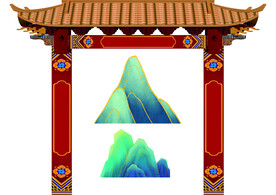 中式复古门楼 牌坊