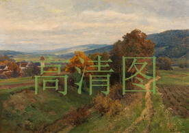 田野风景油画