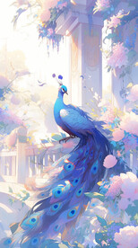 孔雀与花