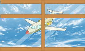 飞机天空插画