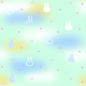 彩色扎染兔子爱心
