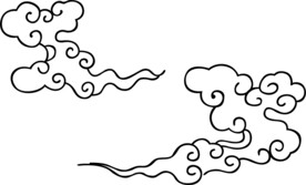祥云简笔画剪影
