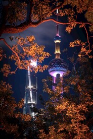 上海东方明珠塔夜景