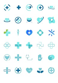 蓝色医疗LOGO图标矢量