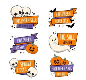 万圣节卡通标签