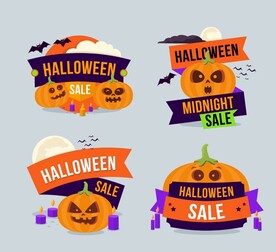 万圣节卡通标签