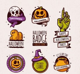 万圣节卡通标签