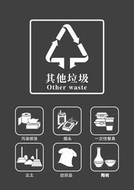 灰色垃圾分类宣传海报垃圾分类图