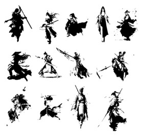 武侠古风人物剪影