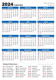 2024年日历