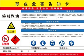 溶剂汽油职业危害告知卡