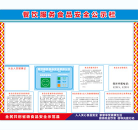 餐饮服务食品安全公示栏 