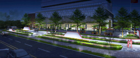 商业街绿化景观设计夜景效果图