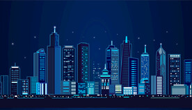 手绘楼市建筑 