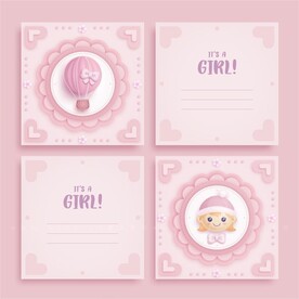 婴儿可爱立体元素 粉红 热气球