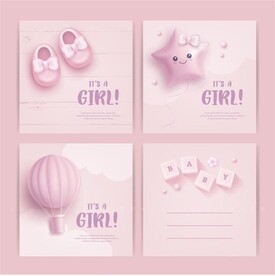 婴儿可爱立体元素粉红 气球