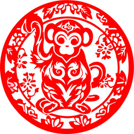 十二生肖剪纸  猴